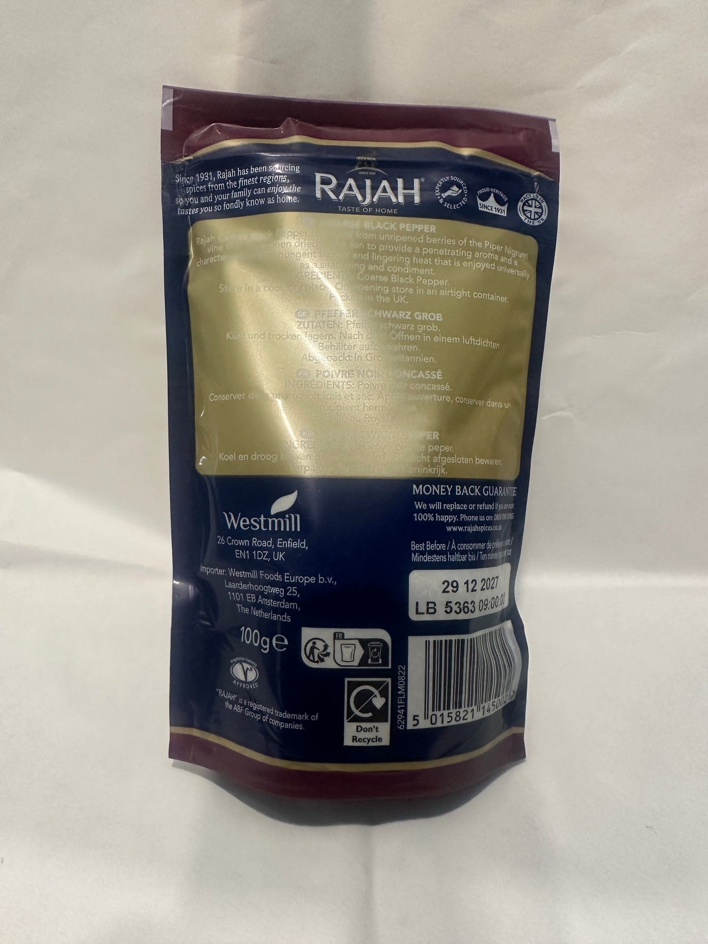 Rajah Coarse Black Pepper 100g