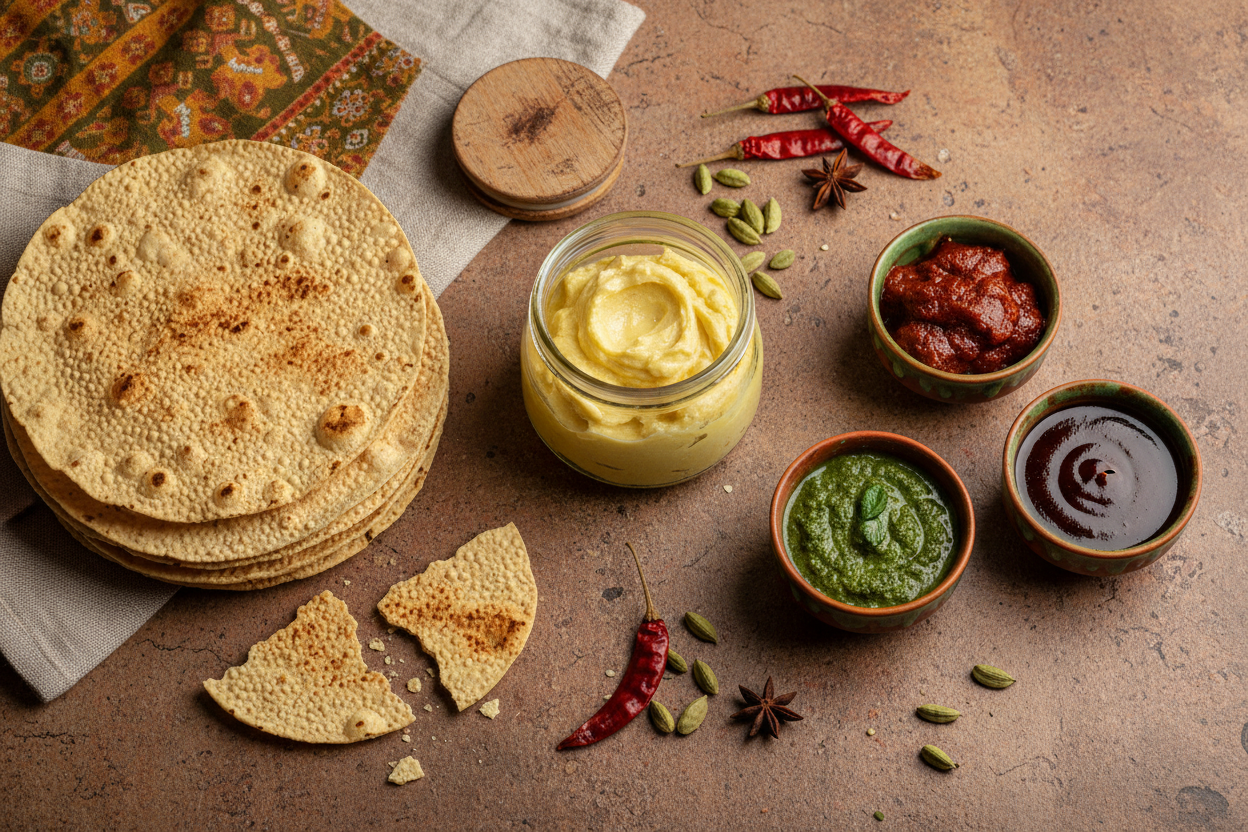 Ghee/Pastes/Poppadoms/Rice