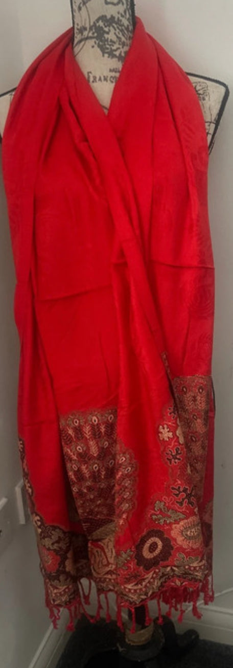 Traditional Punjabi Phulkari Shawl - Multicolor Embroidered Wrap