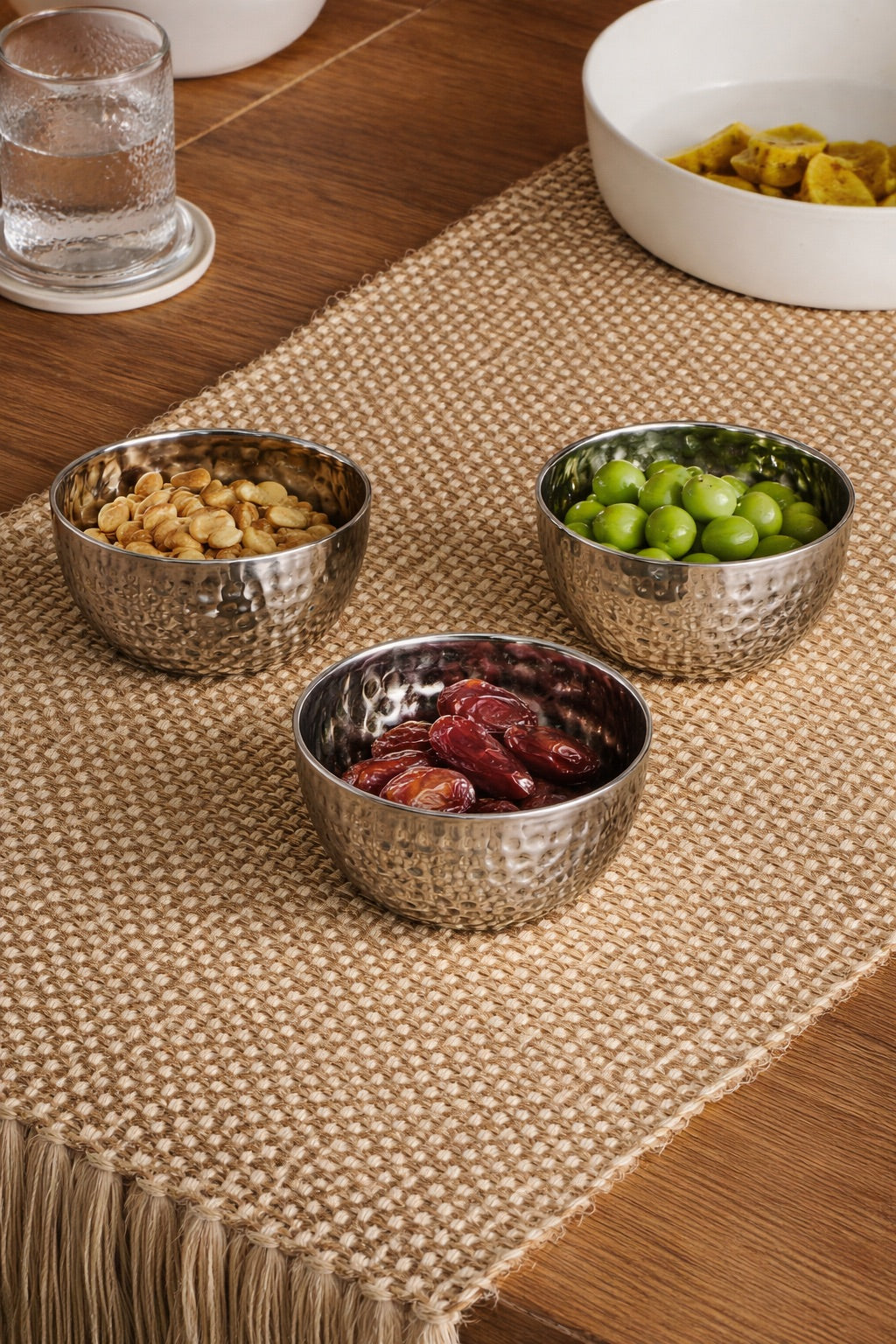 Hand-Hammered Stainless Steel Mini Bowls – Set of 2