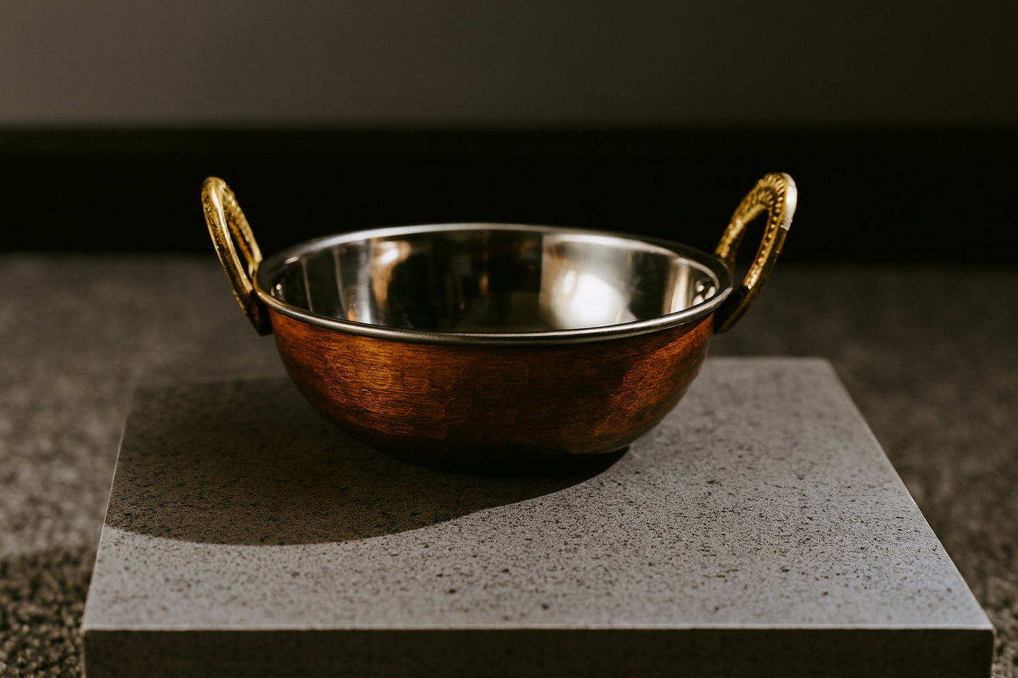Handcrafted Hammered Stainless Steel Serving Bowl - Indian Serveware
