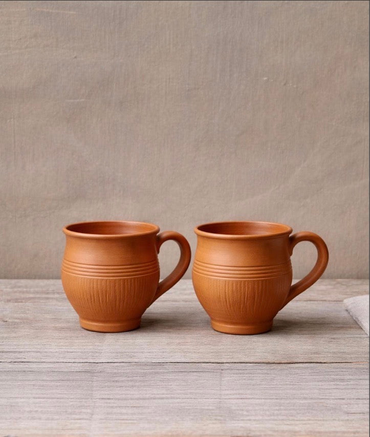 Handmade Terracotta Coffee Cup: Rustic Earthenware natural chai cup