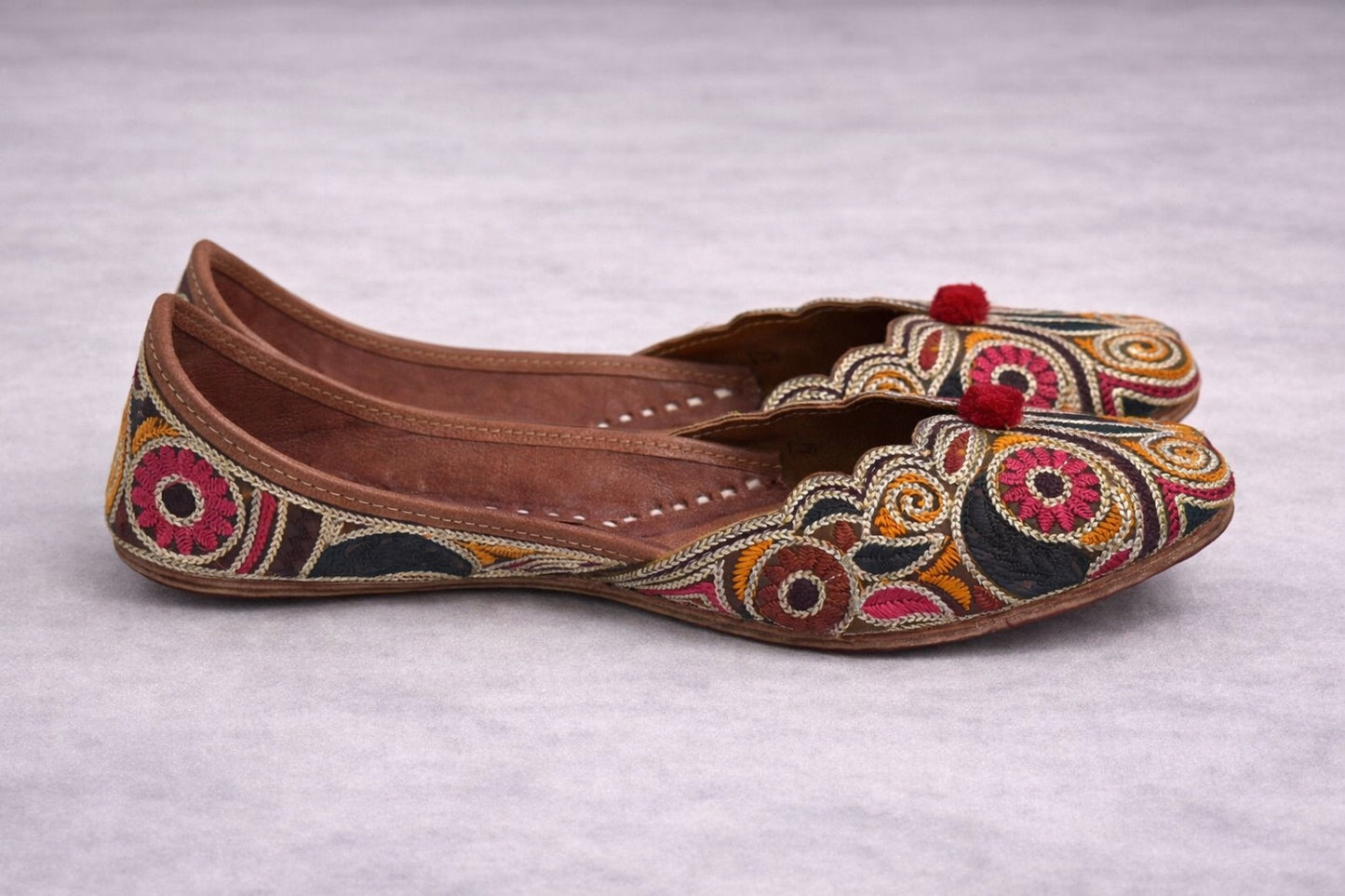 Punjabi Jutti - Mirror Work & Zari Embroidery