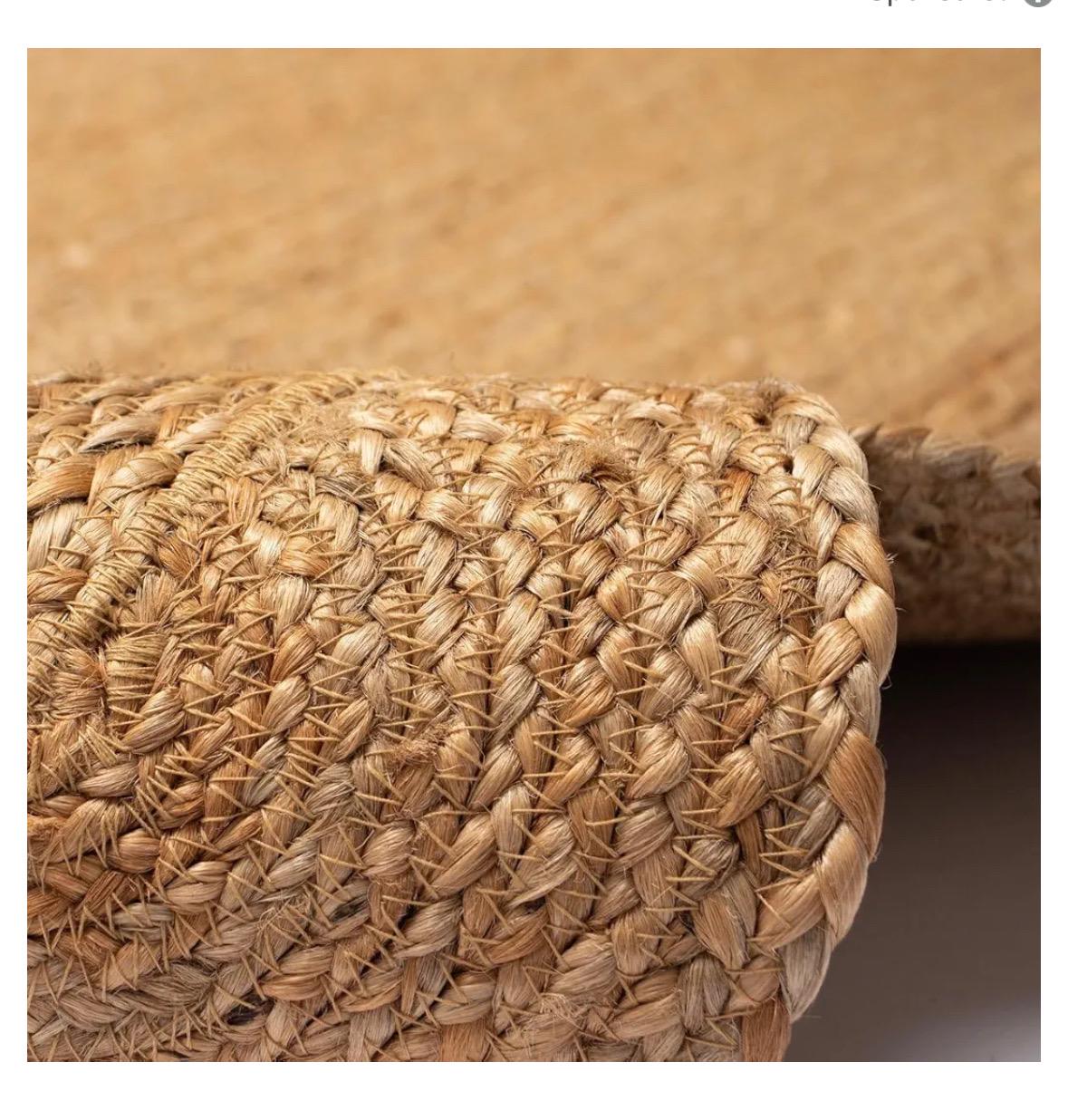 Handwoven Jute Scalloped Mat: Rustic Boho Farmhouse Decor