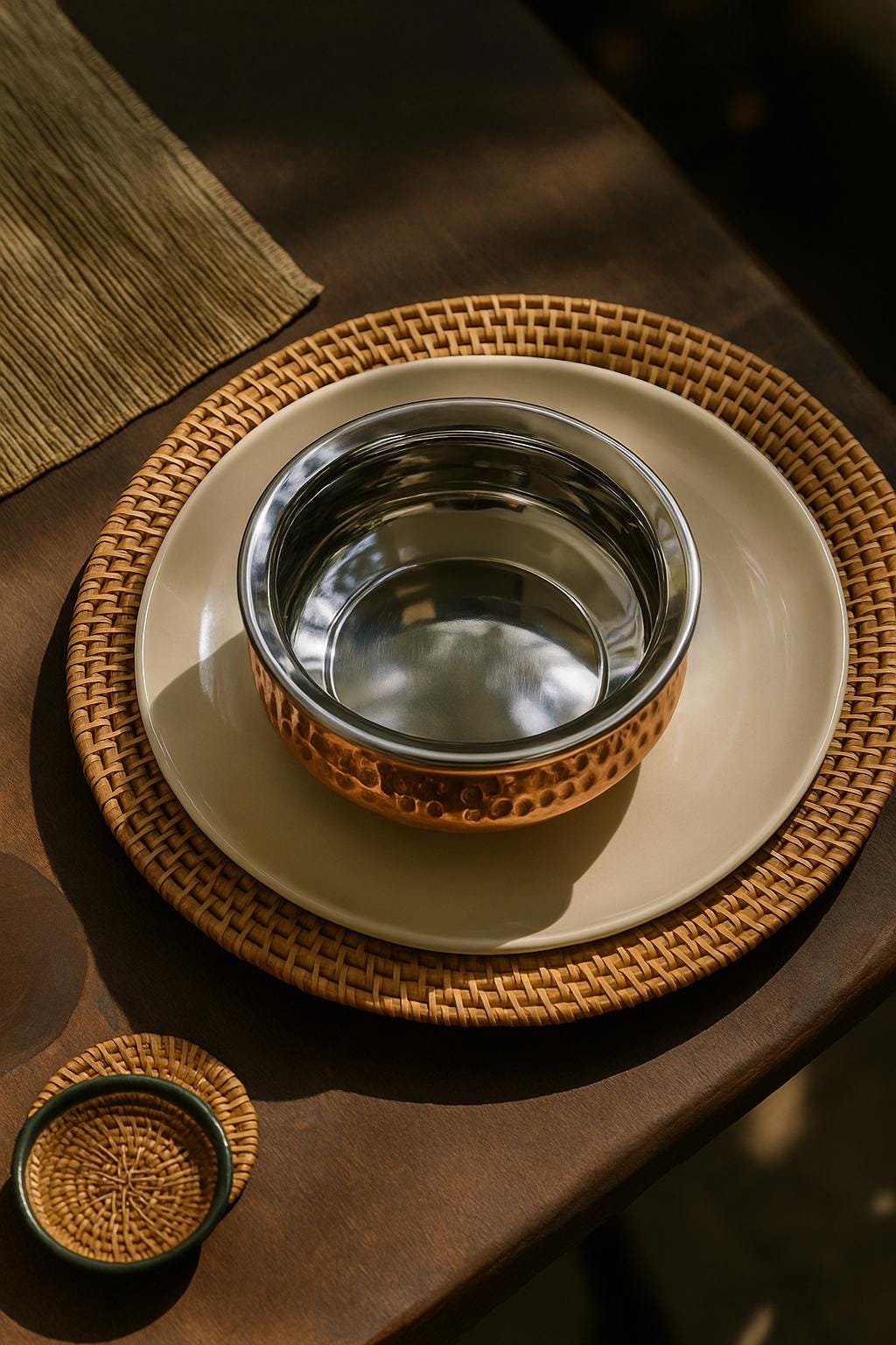 Copper Bottom Stainless Steel Handi – Traditional Indian Serving Pot – Hammered Finish Cookware – Elegant Desi Kitchen Utensil kitchenware