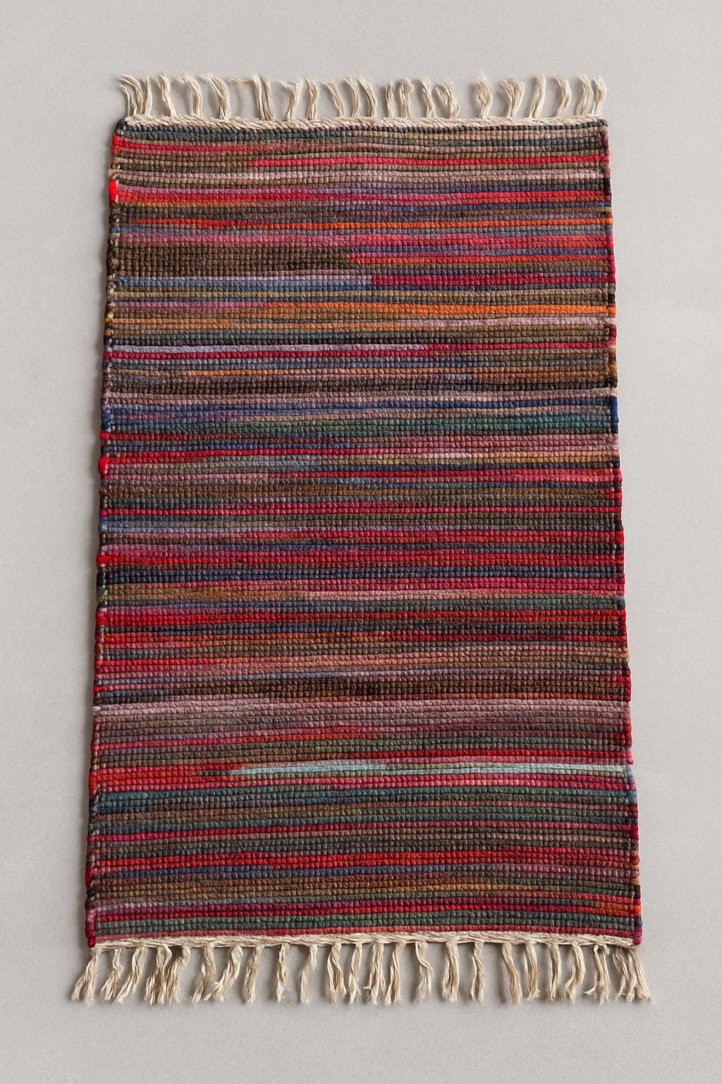 Handmade Jute Rug | Multicolor Woven Floor Mat | Eco Friendly Rag Rug | Boho Home Decor | Sustainable Entryway or Kitchen Runner