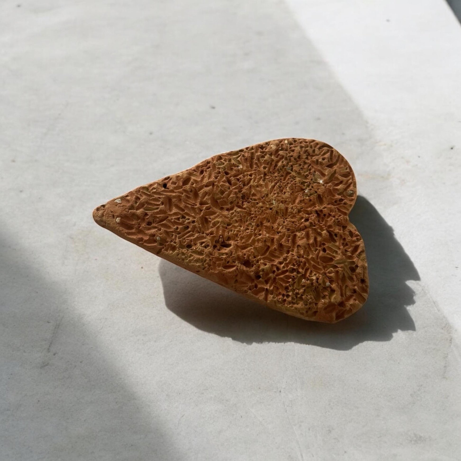 Handmade Heart-Shaped Terracotta Foot Scrubber | Natural Pumice Stone | Exfoliating Foot Care | Eco-Friendly Self Care