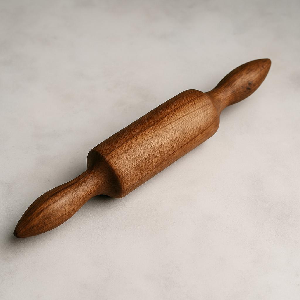 Handcrafted Wooden Rolling Pin – Indian Belna for Chapati, Roti, and Baking | Rustic Acacia Wood Kitchen Tool | Dough Roller