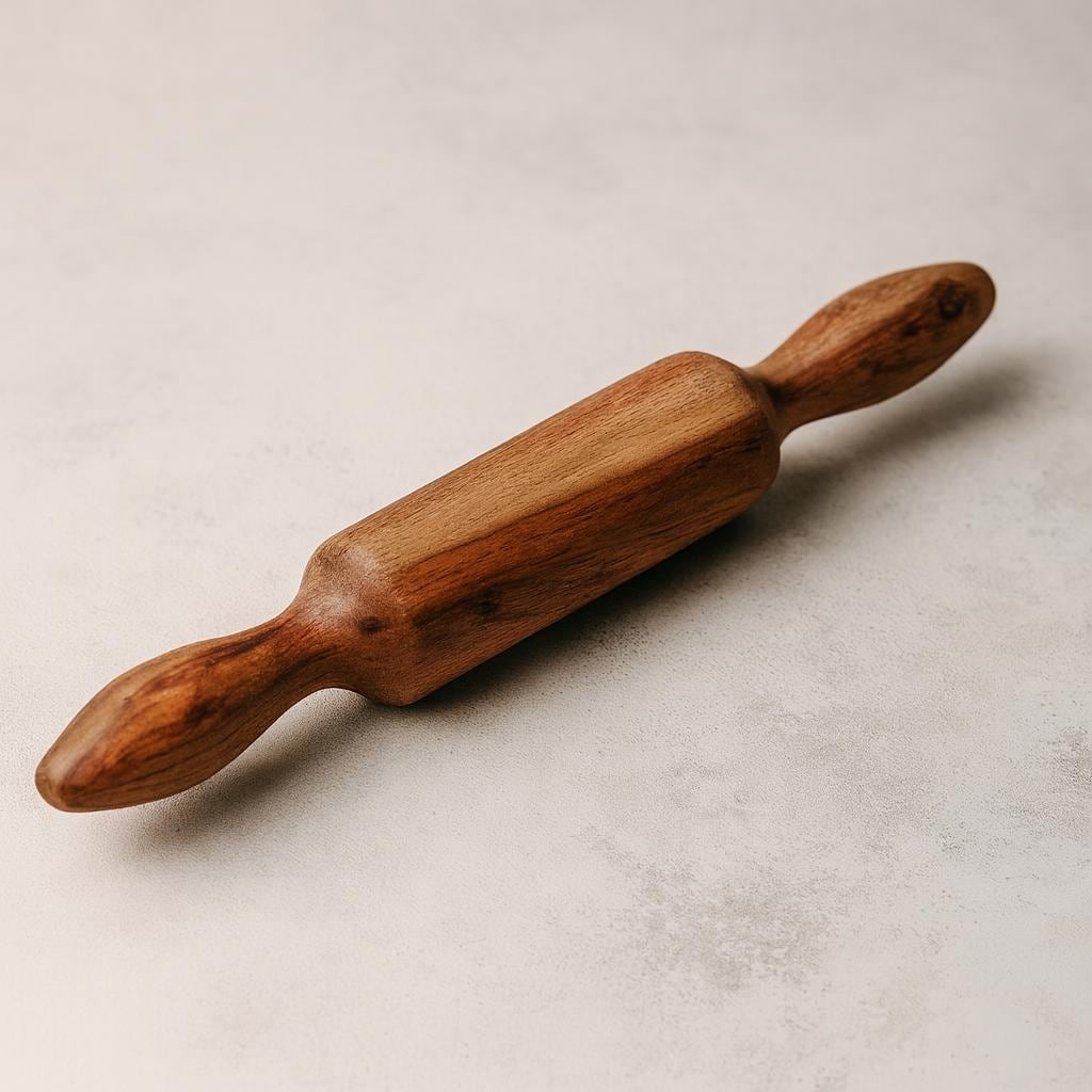 Handcrafted Wooden Rolling Pin – Indian Belna for Chapati, Roti, and Baking | Rustic Acacia Wood Kitchen Tool | Dough Roller