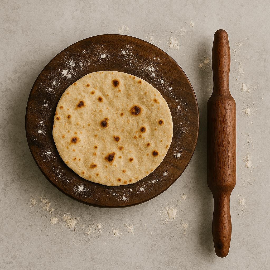 Handcrafted Wooden Chakla – Roti Board for Chapati, Paratha & Tortilla | Indian Dough Rolling Board | Traditional Flatbread Board