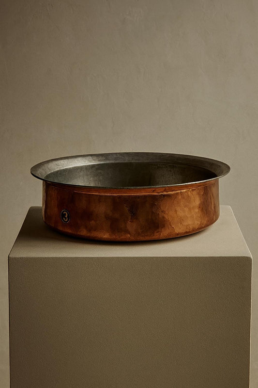 Handcrafted Hammered Copper Handi with Steel Lid | Traditional Indian Cookware | Serveware