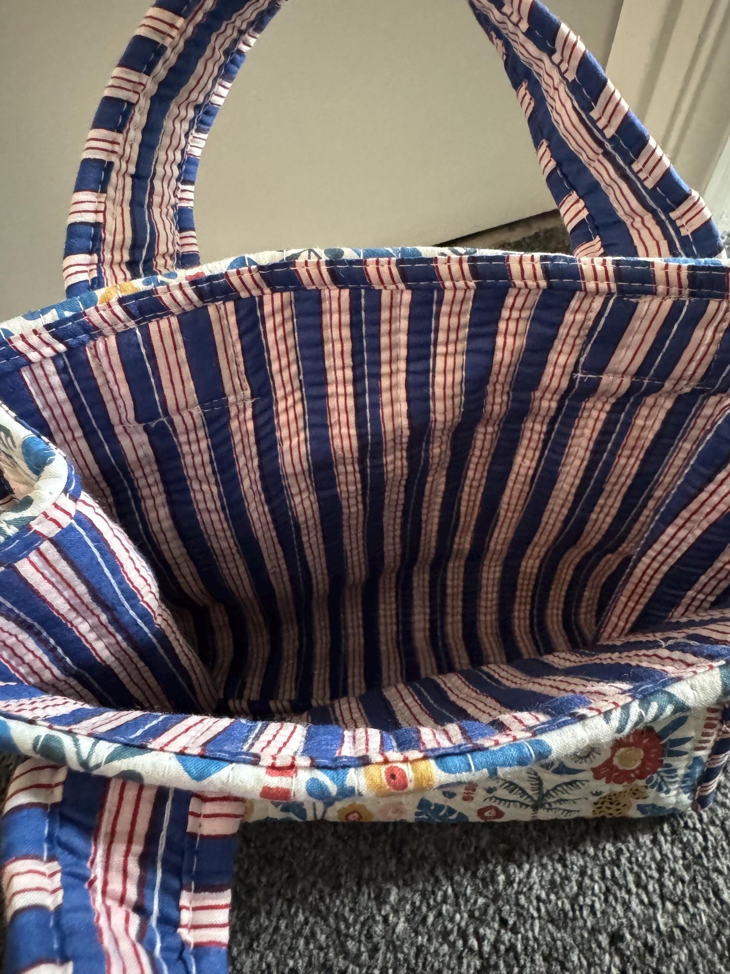 Handmade Quilted Tote Bag | Block Print Jungle Cheetah Tote | Reusable Fabric Bag | Colourful Boho Cotton Bag | Eco-Friendly Shopper