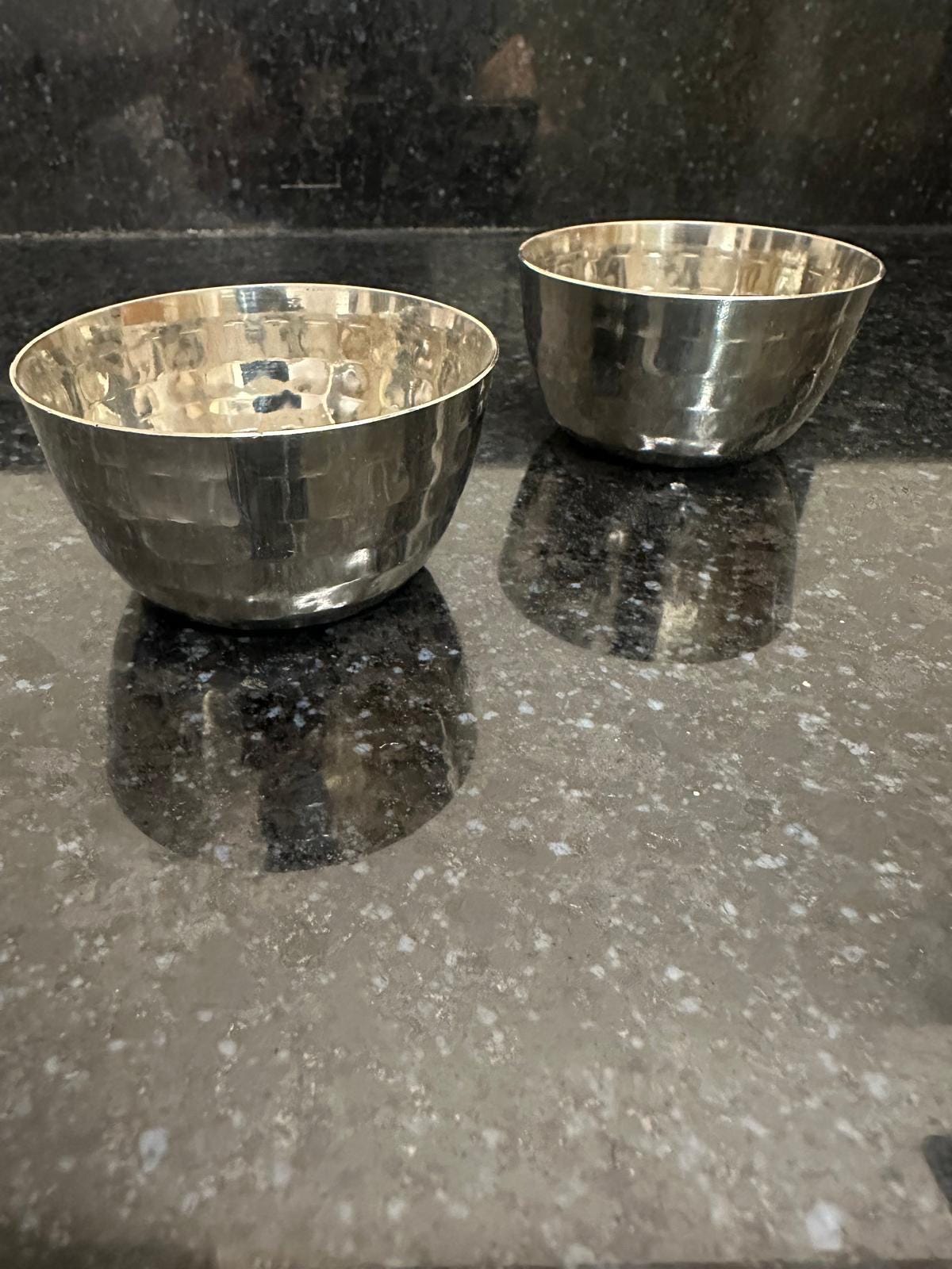 Hand Hammered Stainless Steel Chutney Bowls - Set of 2