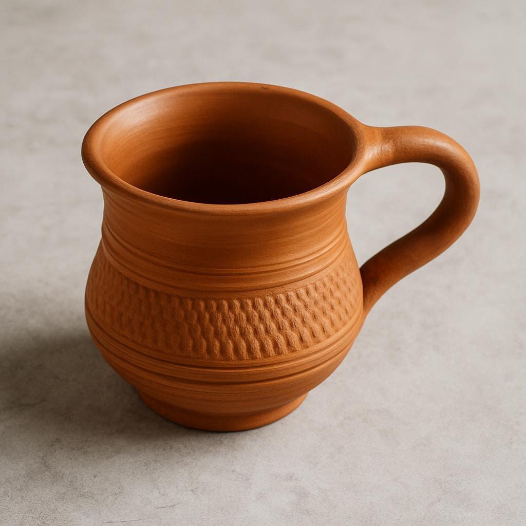 Terracotta Clay Tea Cups – Handmade Earthenware Kulhad Mugs – Eco-Friendly Indian Chai Cups – Rustic Pottery Tumblers – Natural Ceramic Tea