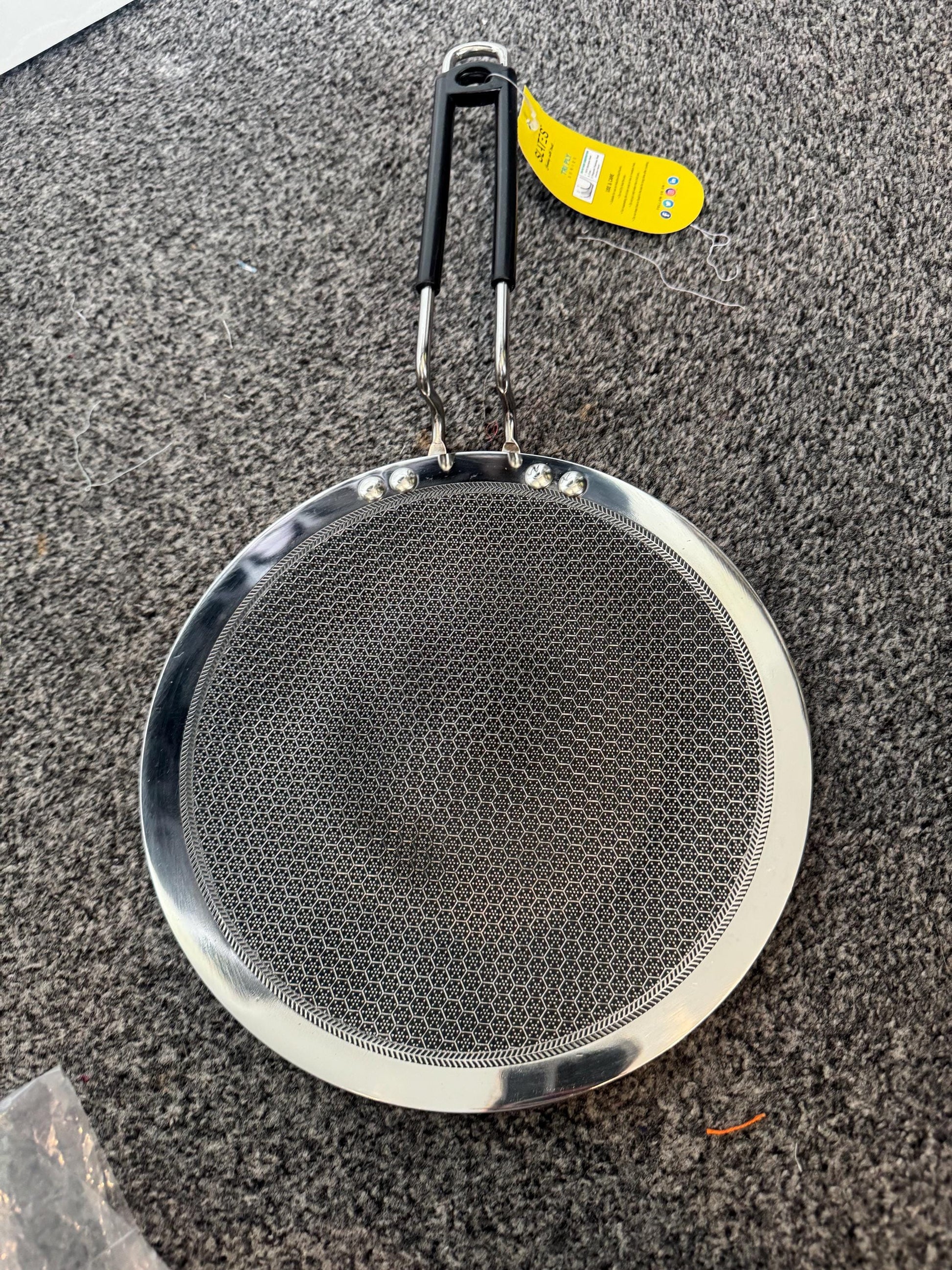 25cm diameter Honeycomb Stainless Steel Roti Tawa | Triply Flat Pan for Rotis, Parathas, Dosas | Non-Stick, Induction & Gas Stove Compatible