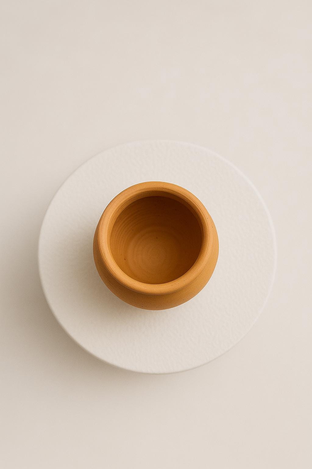 Handmade mithi clay drinking cup showing rustic texture