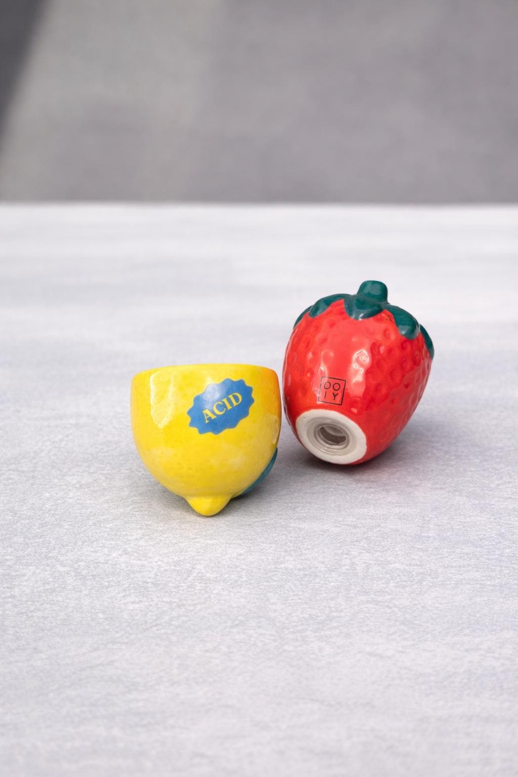 Ceramic Lemon & Strawberry Salt Pepper Shakers | Fun Kitchen Decor | Fruit Spice Shaker Set | Cute Tableware Gift