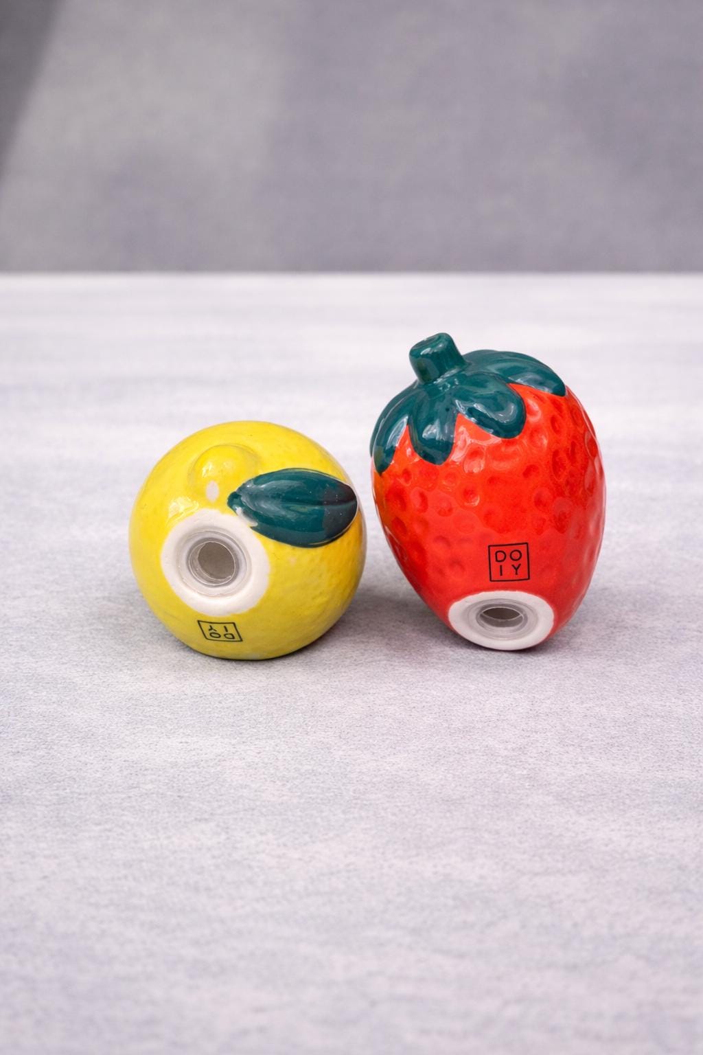 Ceramic Lemon & Strawberry Salt Pepper Shakers | Fun Kitchen Decor | Fruit Spice Shaker Set | Cute Tableware Gift