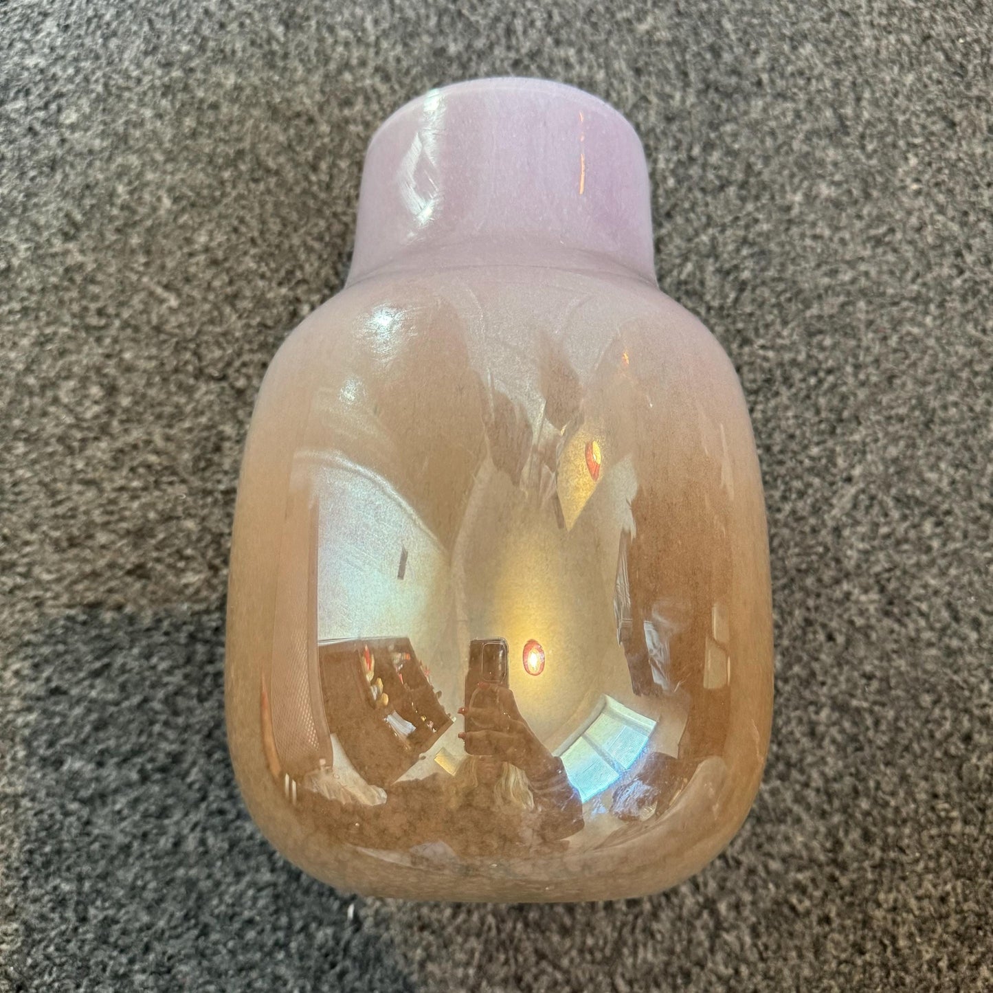 One of a kind Handblown Gradient Glass Vase | Blush & Sand Ombre Decorative Vase | Modern Home Décor | Flower Vase | Minimalist Styling