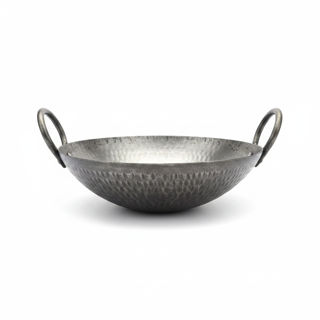 Hand-Hammered Iron Kadhai — 11 Inch
